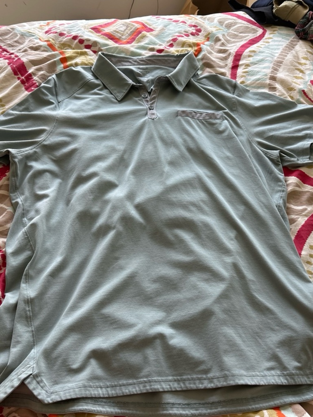Oakley Men's Pale Blue Polo Shirt with Chest Pocket